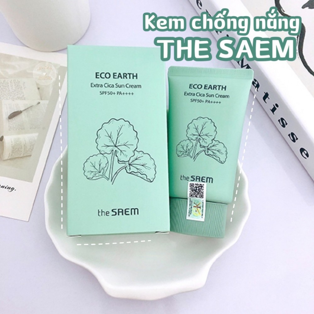 Kem chống nắng The SAEM Eco Earth Extra Cica Sun Cream SPF50+ PA++++