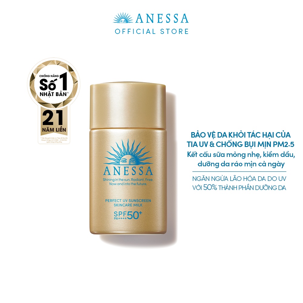 Sữa chống nắng dưỡng da bảo vệ hoàn hảo Anessa Perfect UV Sunscreen Skincare Milk 20ml
