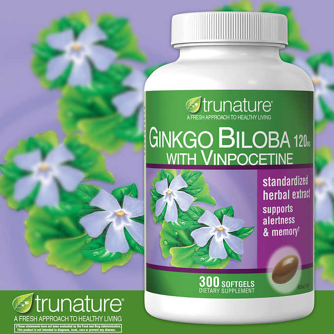 Viên Uống Bổ Não Trunature Ginkgo Biloba 120mg With Vinpocetine - Giải pháp giúp bạn cải thiện trí nhớ và minh mẫn đầu óc.