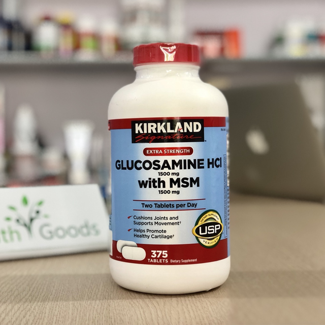 Thực Phẩm Bổ Sung Kirkland Signature Glucosamine HCl 1500mg với MSM 1500mg