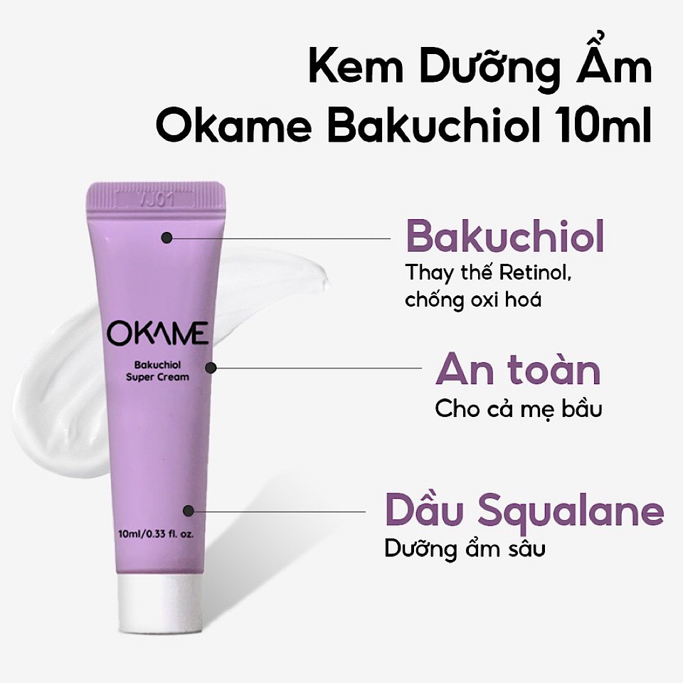 Kem dưỡng ẩm Okame Bakuchiol Super Cream 10ml