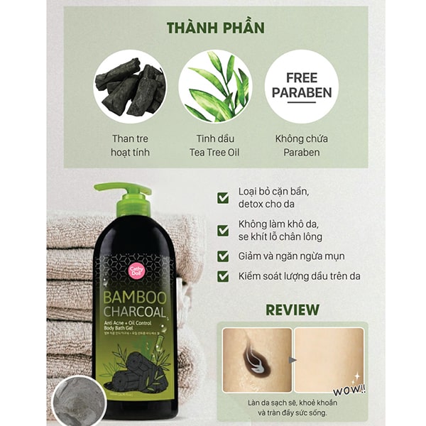 sữa tắm detox da Bamboo Cathy Doll 