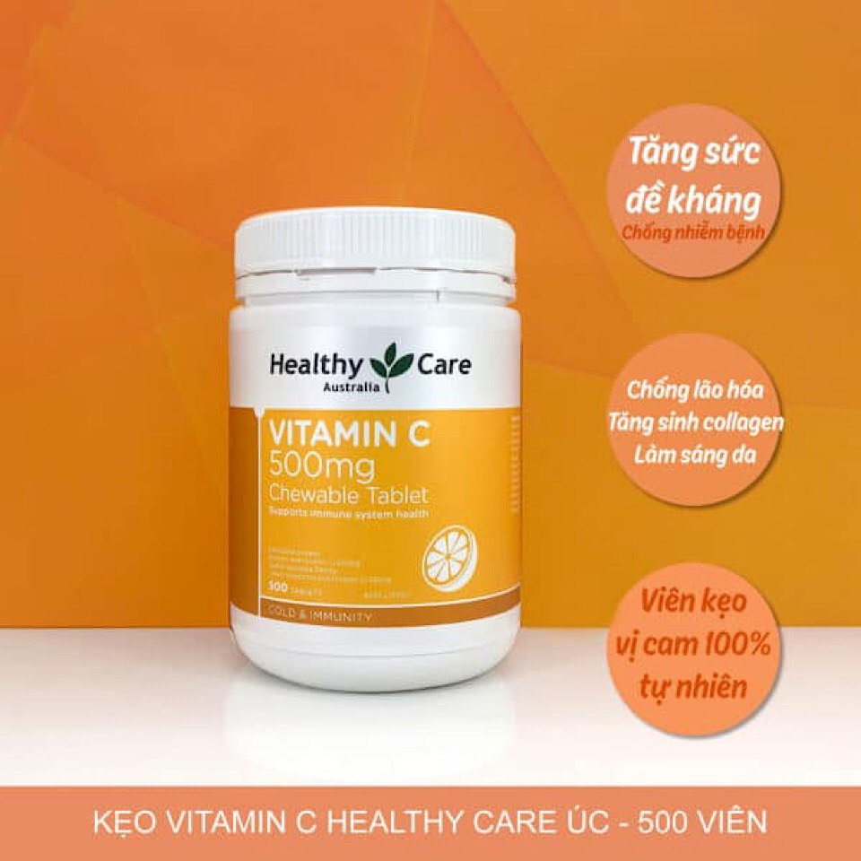 Viên nhai HealthyCare Vitamin C 500mg