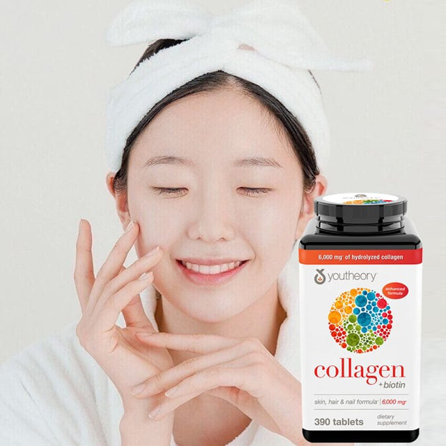 Viên uống bổ sung Collagen + Biotin Youtheory 390 viên