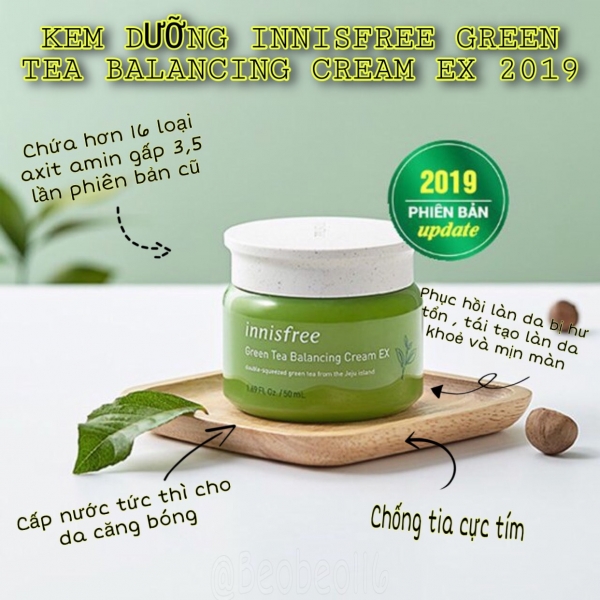 Kem dưỡng I.n.n.i.s.f.r.e.e Green Tea Balancing Cream EX - Giá cực rẻ!