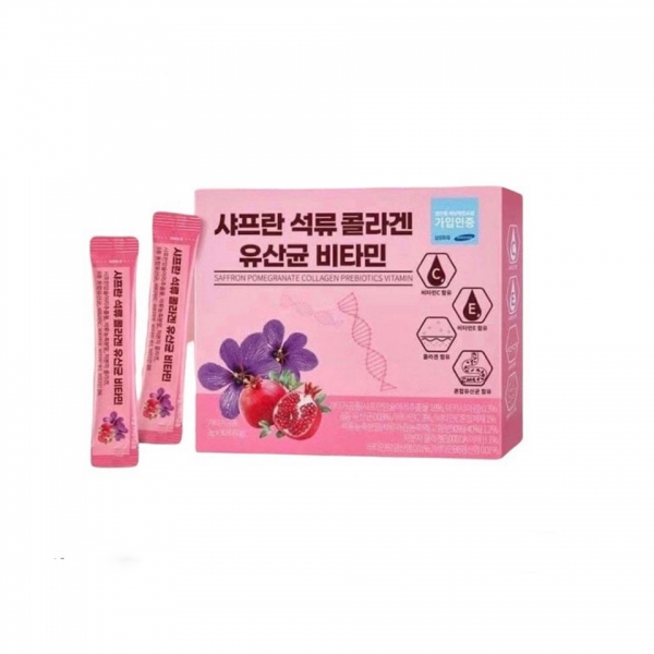 Bột Collagen Lựu Đỏ Nhụy Hoa Nghệ Tây Saffron Bio Cell Hàn Quốc - Giá cực rẻ!