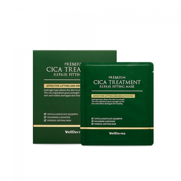 Mặt Nạ Thạch Rau Má Cho Da Mụn WellDerma Premium Cica Treatment Repair Fitting - Giá cực rẻ!