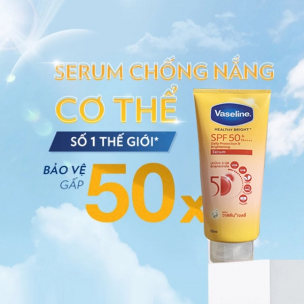 Sữa Dưỡng Thể Chống Nắng Vaseline 50X Healthy Bright Daily Protection & Brightening Serum SPF50 320ML - Giá cực rẻ!