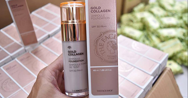 Kem nền the face shop Gold collagen Ampoul SPF30PA ++ - Giá cực rẻ!