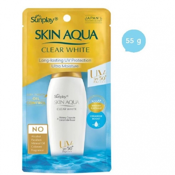 Kem Chống Nắng Sunplay Skin Aqua Clear White Dưỡng Da Trắng Mịn SPF50+ 55g - Giá cực rẻ!