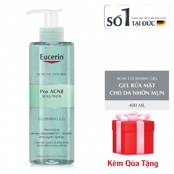 Gel Rửa Mặt Eucerin Cho Da Nhờn Mụn 400ml Pro ACNE Solution Cleansing Gel - Giá cực rẻ!